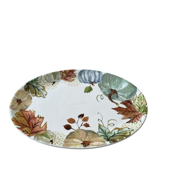 Potter's Studio Pumpkin Serving Platter 16x11 Ceramic Fall Thanksgiving NEW - Picture 9 of 15